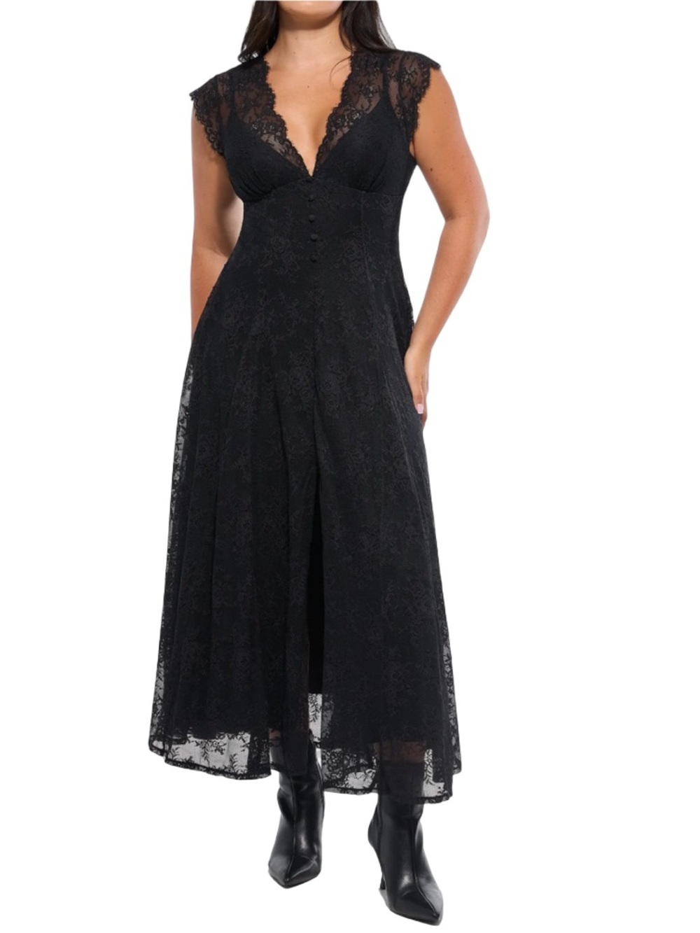 Popilush Shapewear Boho Floral Lace V
Neck Resort Maxi Dress Size S NWT